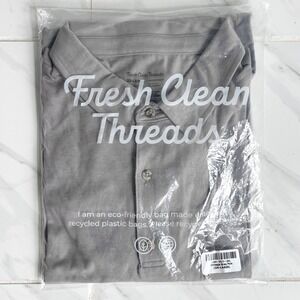 Fresh Clean Threads Mens Polo Shirt in Vintage Gray 3XL Soft Cotton Blend NEW